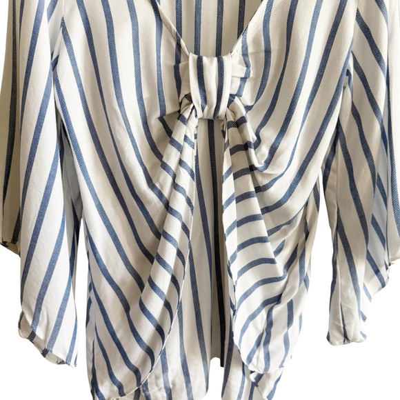 NWT Drew Striped Knot Back Flowy Blouse Size Small $166 MSRP Blue White - Picture 4 of 9
